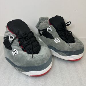 Retro Jordan Style Plush Puffy Sneaker Slippers One Size NEW Warm & Comfy